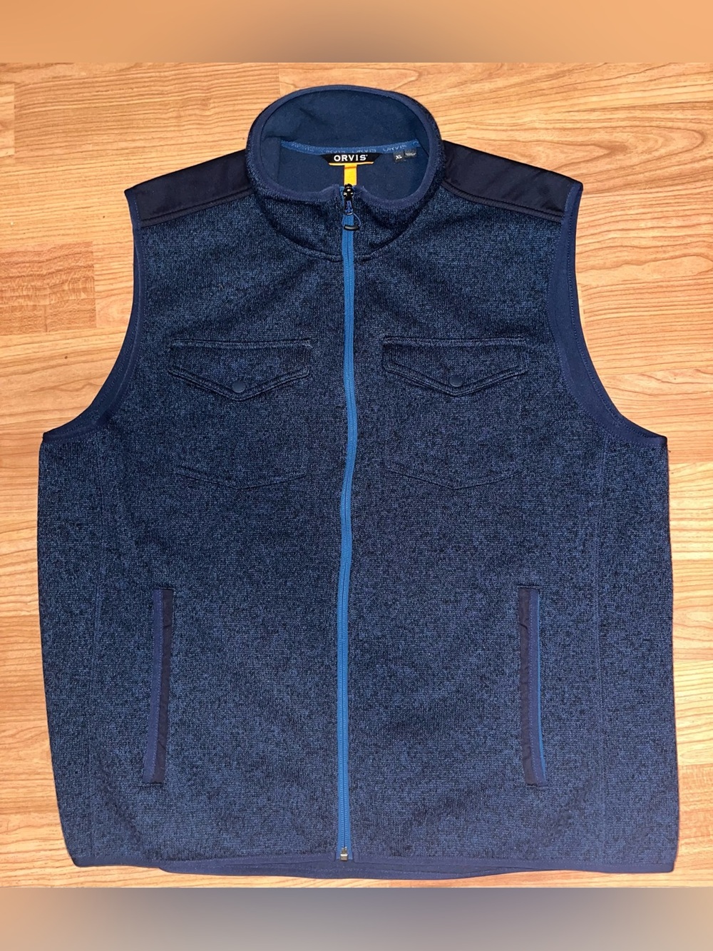 Orvis Men’s Fleece Vest Full Zip Navy Blue Size XL Pre-Owned